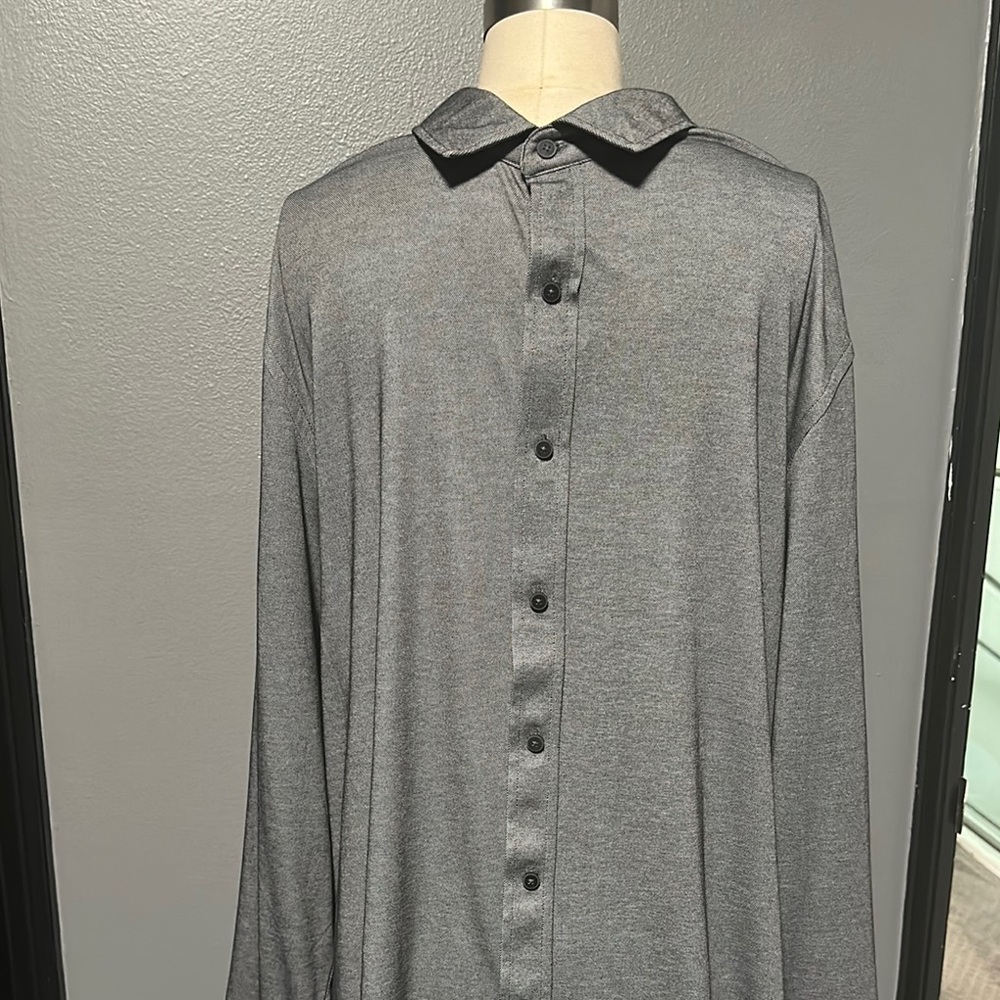 Alfani Gray Casual Button Down Shirt